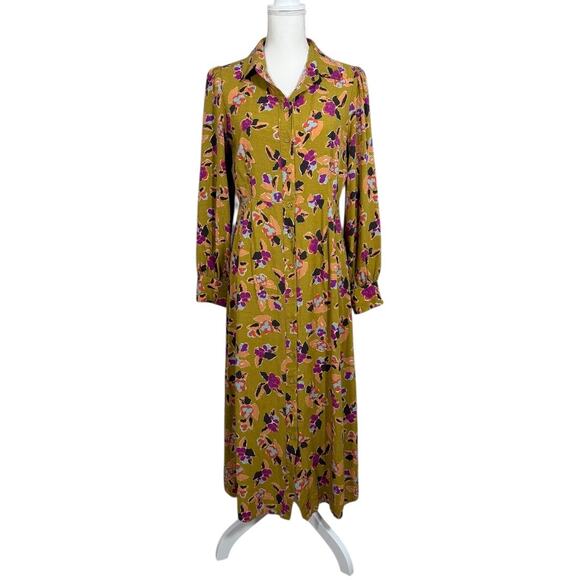 FRNCH Long Sleeve Kamela Midi Shirt Dress - Size Large - Picture 1 of 6